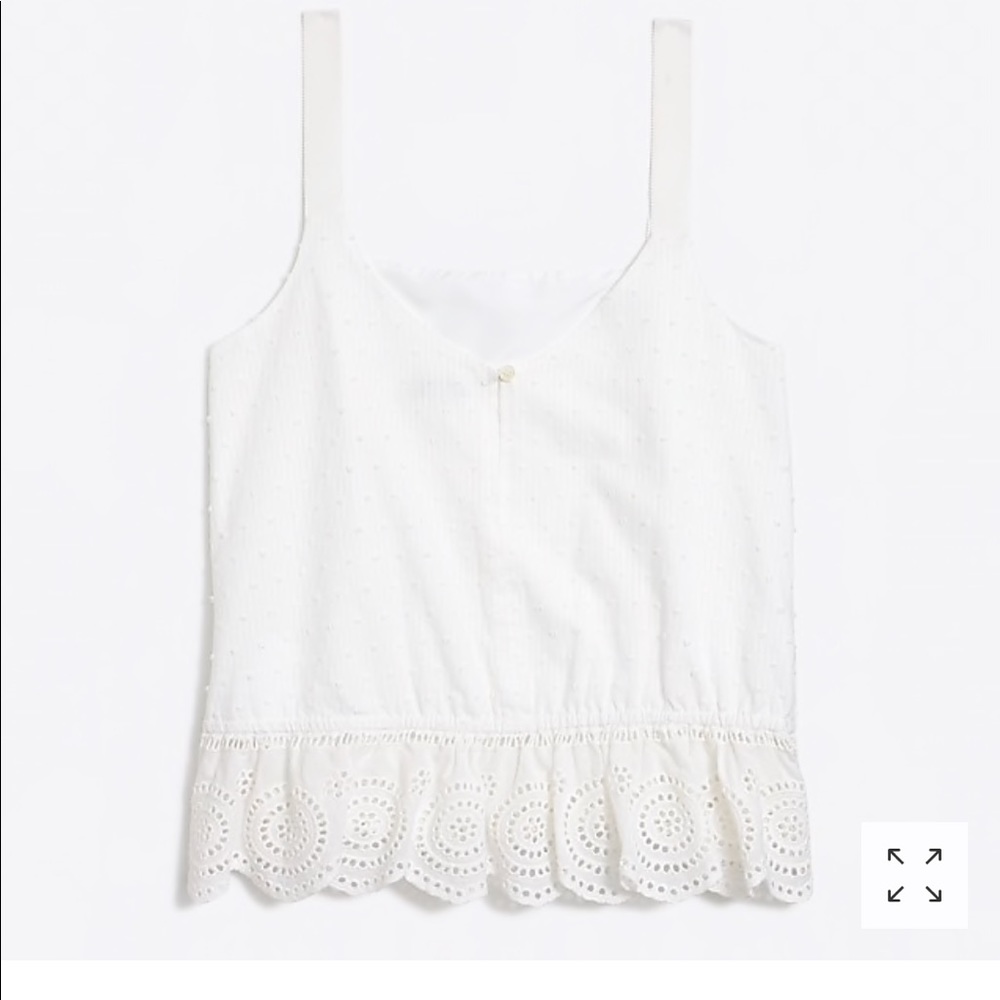 NWT JCrew - Textured top with ruffle trim